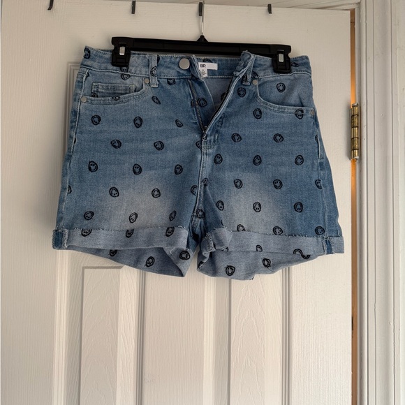 bp Pants - BP Blue Patterned Jean Shorts